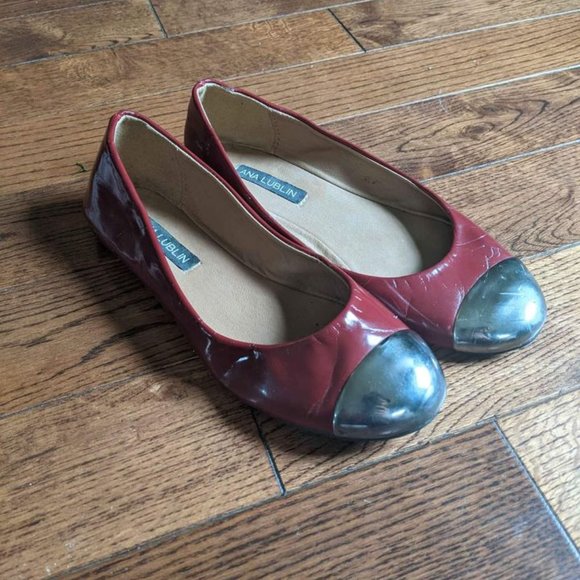 Women's Red Ana Lublin Leather Flats UK Size 6.5/EUR 37 - Picture 3 of 3